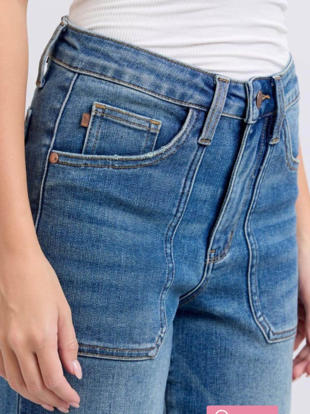 Judy Blue High Waist Crop Wide Leg Denim Jeans 15/32 - Picture 8 of 9